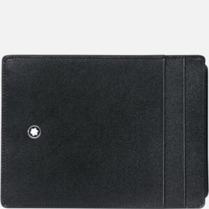 Questa è l'immagine del portca carte di credito tascabile di montblanc con pellame meisterstuck