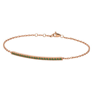Questa è l'immagine del bracciale paddle gioielli realizzato in oro rosa e smeraldi