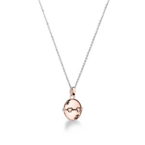 Questa è l'immagine frontale della collana suonamore di LEBEBE Lovetto in argento dorato rosa