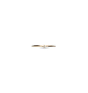 Anello filodamore di rubinia, in oro giallo 9 kt con diamante di ct 0.02