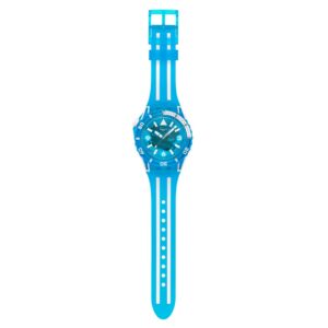 Questa è l'immagine frontale dell'orologio swatch scubaqua blue fire
