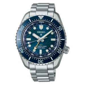 Questa è l'immagine frontale dell'orologio seiko prospex 1968 Heritage Diver’s GMT Watch celebra il 60° anniversario degli orologi subacquei Seiko