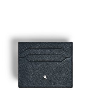 questa è l'immagine frontale del porta carte sartorial tweed blu di montblanc