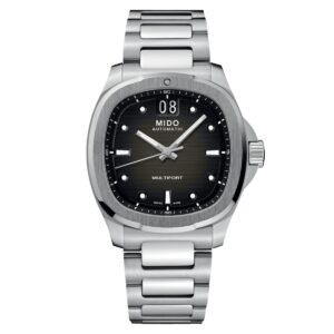 Questa è l'immagine frontale dell'orologio ido multifort tv big date con quadrante di colore grigio