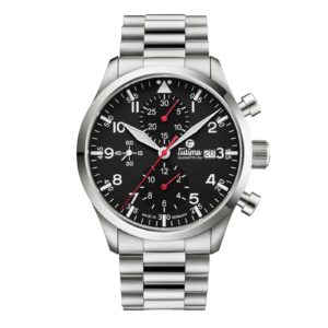 Questa è l'immagine frontale dell'orologio tutima legacy t5 nero chrono