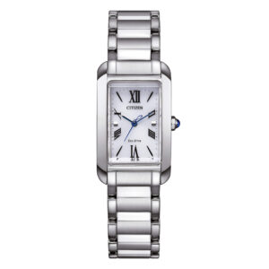Questa è l'immagine frontale dell'orologio citizen lady el square con quadrante bianco