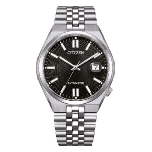 Questa è l'immagine frontale dell'orologio citizen tsuyosa 60 con quadrante nero