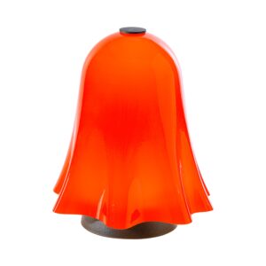Questa è l'immagine del vaso fantasmino, lampada da tavolo, colore arancio, di venini
