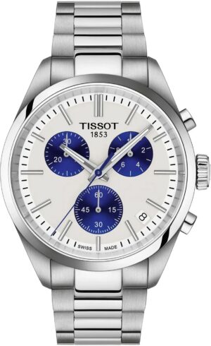TISSOT PR100 Chrono Argento/Blu 40 mm T150.417.11.011.00