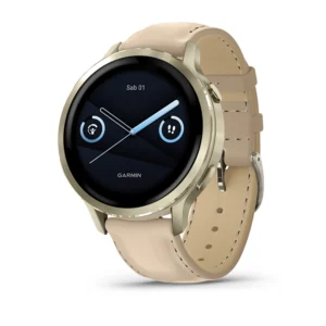 questa è l'immagine frontale dell'orologio venu 4 lunar gold con cinturino in pelle light sand 41 mm