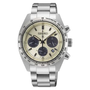 Questa è l'immagine frontale dell'orologio seiko prospex speedtimer chrono solar pole position in edizione limitata a 3000 pezzi