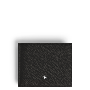 Questa è l'immagine frontale del portafoglio di montblanc con 4 tasche e portamonete realizzato in pelle con grana