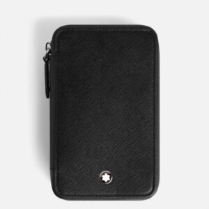 Questa è l'immagine frontale del porta penne di montblanc, pellame sartorial, con 8 spazi per le penne, colore nero