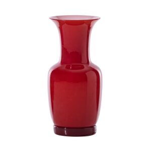 QUESTA è L'IMMAGINE FRONTALE DEL VASO OPALINO DI MONTBLANC NELLA COLORAZIONE ROSSO CON ALTEZZA 36 CM