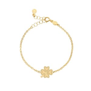 Questa è l'immagine del braciale in oro giallo 9 kt con sagoma quadrifoglio della linea primegioie di le bebe