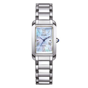 QUESTA è L'IMMAGINE FRONTALE DELL'OROLOGIO CITIZEN LADY EL SQUARE CON QUADRANTE MADREPERLA