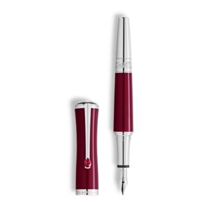 Questa è l'immagine della stilografica di montblanc, in edizione speciale dedicata a maria callas nella colorazione ruby