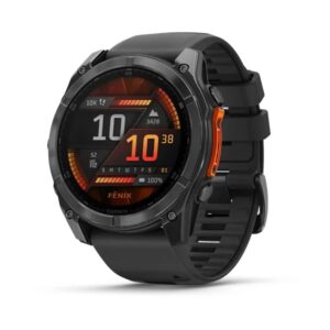 Questa è l'immagine frontale dell'orologio garmin fenix 8 47 mm amoled sapphire