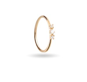 anello filodamore trilogy in oro giallo 9 kt, con diamanti carati 0.10 mis 13 della linea di rubinia