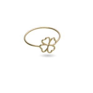 Anello Filodamore Essenziale Quadrifoglio in Oro giallo 9kt mis 13 della linea di rubinia
