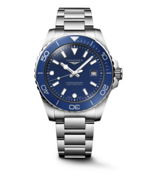 questa e l immagine dell orologio longines hydroconquest acciaio con quadrante blu in acciaio