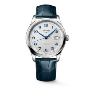 questa e l immagine del nuovo orologio master collection longines con cint in pelle blu mm. 39