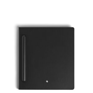Questa è 'immagine frontale della custodia in pelle per il digital paper di montblanc nella colorazione nera