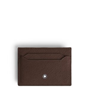 Questa è l'immagine frontale del portacarte di montblanc a 5 tasche in pelle sartorial, colorazione ebony