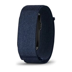 Questa è l'immagine frontale della smart band cirqa nella colorazione blu di garmin