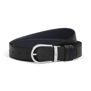 Questa è l'immagine frontale della cintura reversibile horseshoe 35 mm in pelle con grana