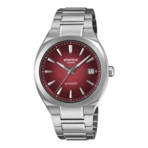 Questa è l'immagine frontale del nuovo modello edifice automatico di casio con quadrante rosso sfumato