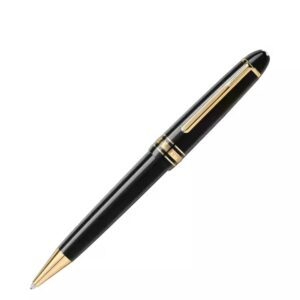Questa è l'immagine frontale della penna Montblanc a sfera media nella colorazione nera